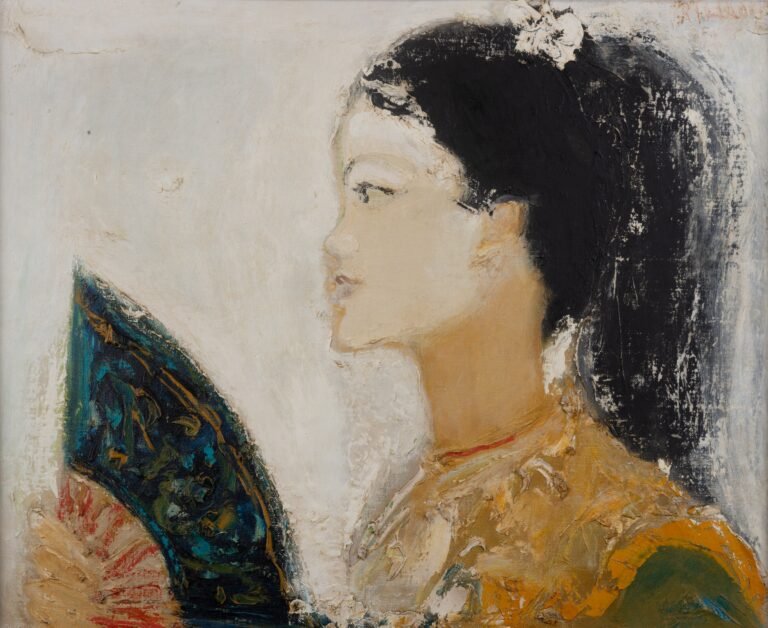 Srihadi Soedarsono_Untitled (Dancer with Fan)_oil on canvas_53 x 64 cmSrihadi Soedarsono_Untitled (Dancer with Fan)_oil on canvas_53 x 64 cm_full